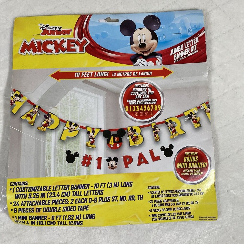 Disney Junior Mickey Mouse Clubhouse Happy Birthday Letter Banner Kit Party NEW